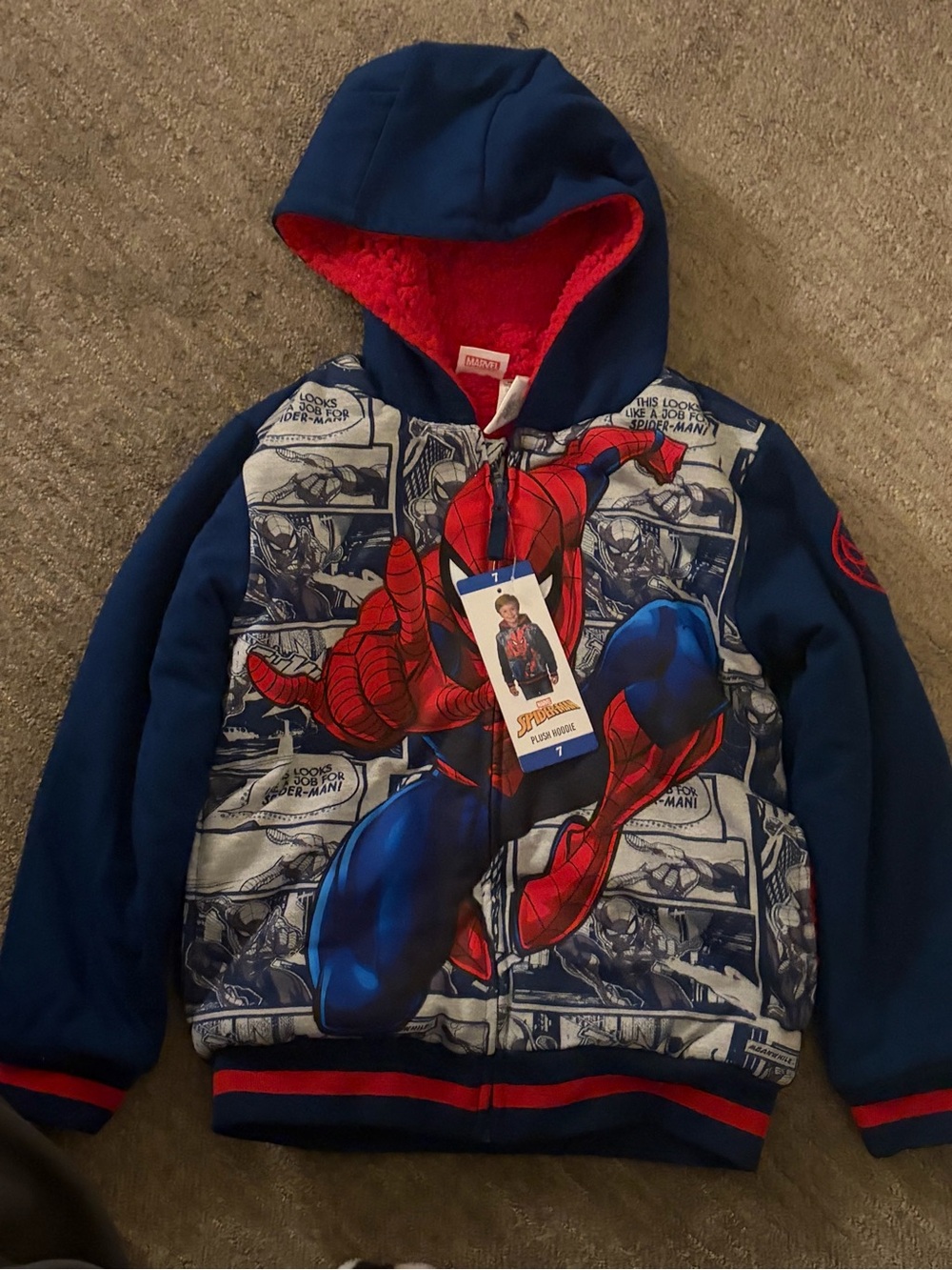 Marvel Boys Navy & Red Spider-Man Hooded Sweatshirt